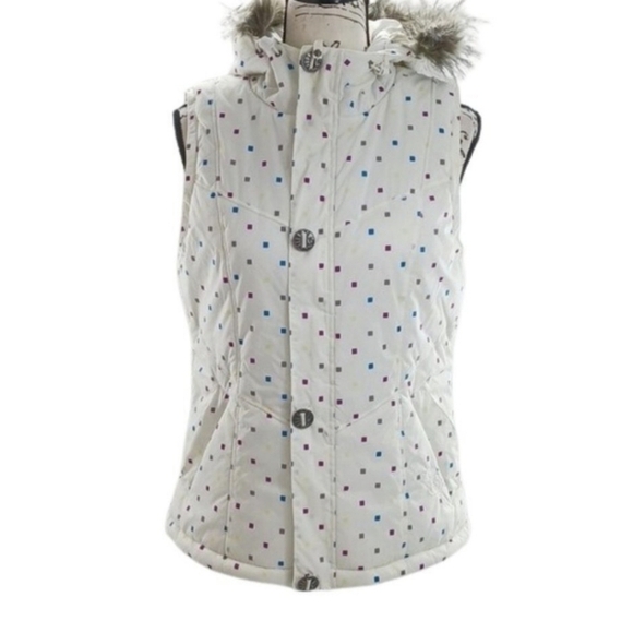 Burton Dry Ride  Graphic Print Confetti Puffer Snowboard Vest Size Small - Picture 1 of 16